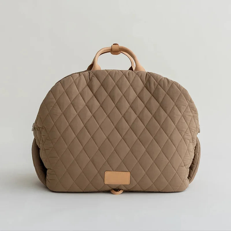 Custom Quilted Pet Carrier Luxury Soft Sided Dog Travel Bag Portable Waterproof Cat Tote Bag Pet Carrier Bag Dog Car Seat Covers