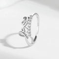Yaeno 925 Sterling Silver Heart-Shaped Love Ring Female Korean