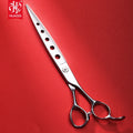 AR-75KZ 7.5 Inch 440C Pet Beauty Scissors Professional Dog Hair Cutting Tool  Dog Hair Straight air Hole Scissors