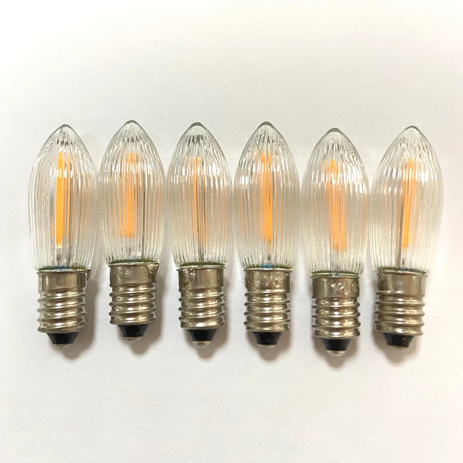 10 Pcs C6 Led Christmas Lights Bulbs with E10 Base12V/24V34V