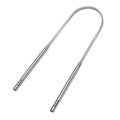 Factory Wholesale U-shape Stainless Steel Tongue Cleaner with Custom Logo Private Label Reusable Portable Silver Tongue Scraper
