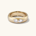 LOZRUNVE Minimalist Bezel Cubic Zirconia Pear Princess Large Ring Women Silver 925 Sterling Jewelry