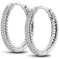 CAOSHI Custom Simple Style Imitated Diamond Circle Earrings for Women Fashion Party Wedding Silver Plated CZ Hoop Earrings Women