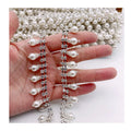 Fashion White  Handmade Beaded Lace Trim for Girl Dress Wedding Belt DIY