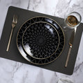 Full Wrap Decal Elegance Fine Quality Black Ceramic Plate Italain Porcelain Dinner Set