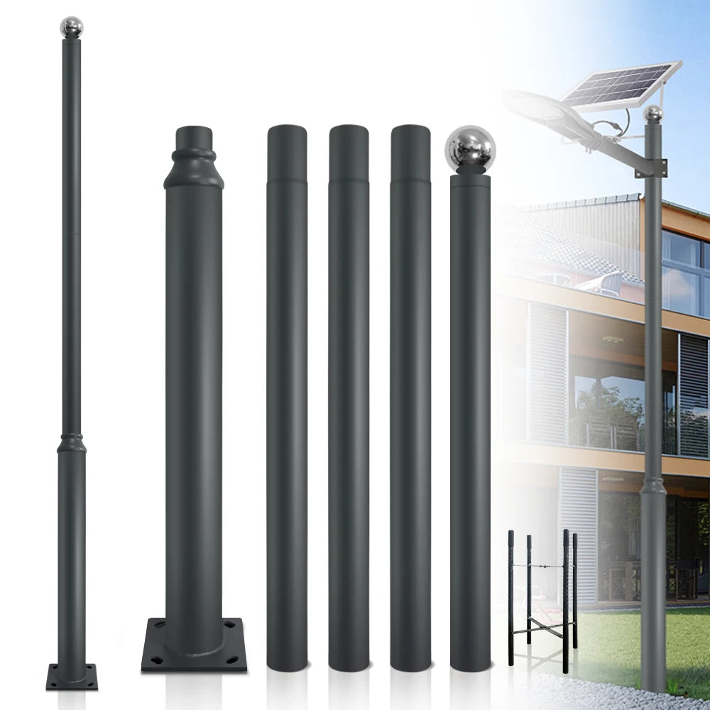 Custom Outdoor Light Pole 3m4m5m6m7m8m Galvanized Steel Solar Street Light Pole Price Straight Pole Waterproof Lamp Post