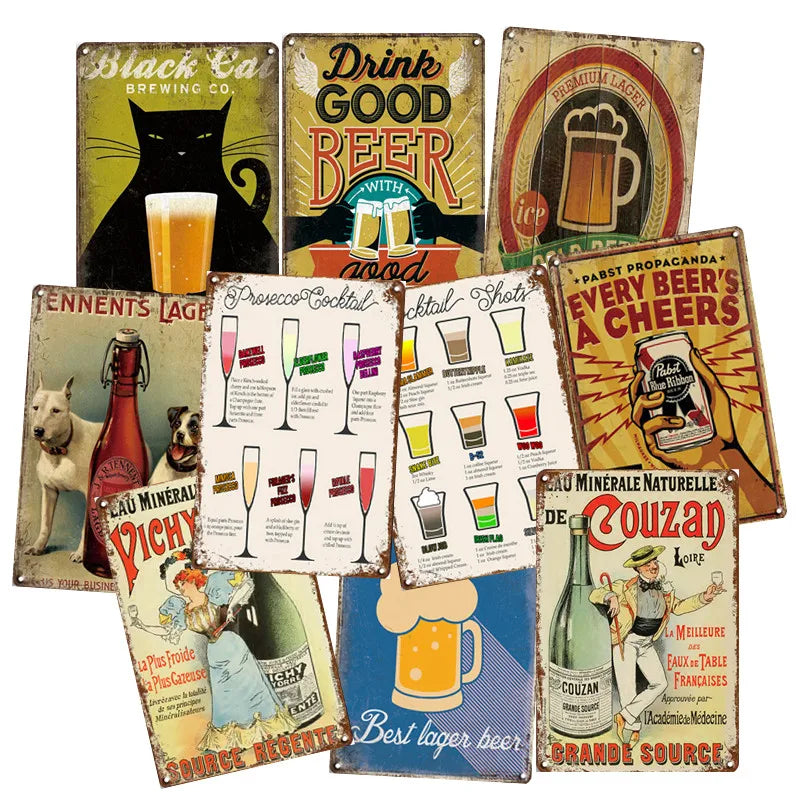 Drink Good Beer Custom Design Vintage Tin Sign Embossed logo Retro Plate Metal Poster Decor Home Bar Cafe Restaurant