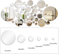 Hot Selling 26/28 Pcs 35 Pieces 45 Pieces Large Small Shape Mirror Wall Sticker Decal Self-Adhesive Home Room Art Decor
