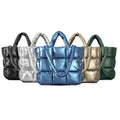New Quilted Puffy Coat Bags for Women Small Nylon Tote Bag Puffer Design Cotton Lady Handbags Crossbody Puffy Bag for Ladies
