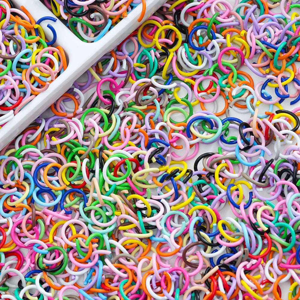 100pcs Color Paint Alloy Open Ring Connection Colorful Jump Rings for Jewelry Making