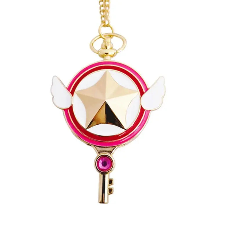 Antique Sailor Moon Old Necklace Quartz Clock Pendant Moon Anime Pocket Watch With Chain for Cosplay Gift
