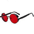 Gothic Steampunk Round Metal Sunglasses Men Women Mirror Circle Fashion Brand Designer Metal Retro Vintage Sunglasses UV400