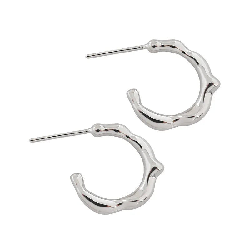 925 Sterling Silver Irregular Earrings for Women Nordic Style Minimalist Earrings Party Luxury Jewelry Designers