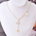 Wholesale Stainless Steel Korean Animal Zodiac Rabbit Pentagram Seashell Tassel Butterfly Camellia Necklace