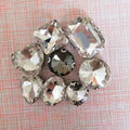 Mixed Shape Crystal Gems Flat Back White Rhinestones Silvery Claw Stitching for Jewelry Making Clothes Shoes Costume Dress
