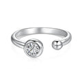 Dylam 2024 Valentine's Day Gift Classic Design Tiny S925 Silver Non Fade Open Adjustable 5A Zirconia Women Daily Jewelry Rings