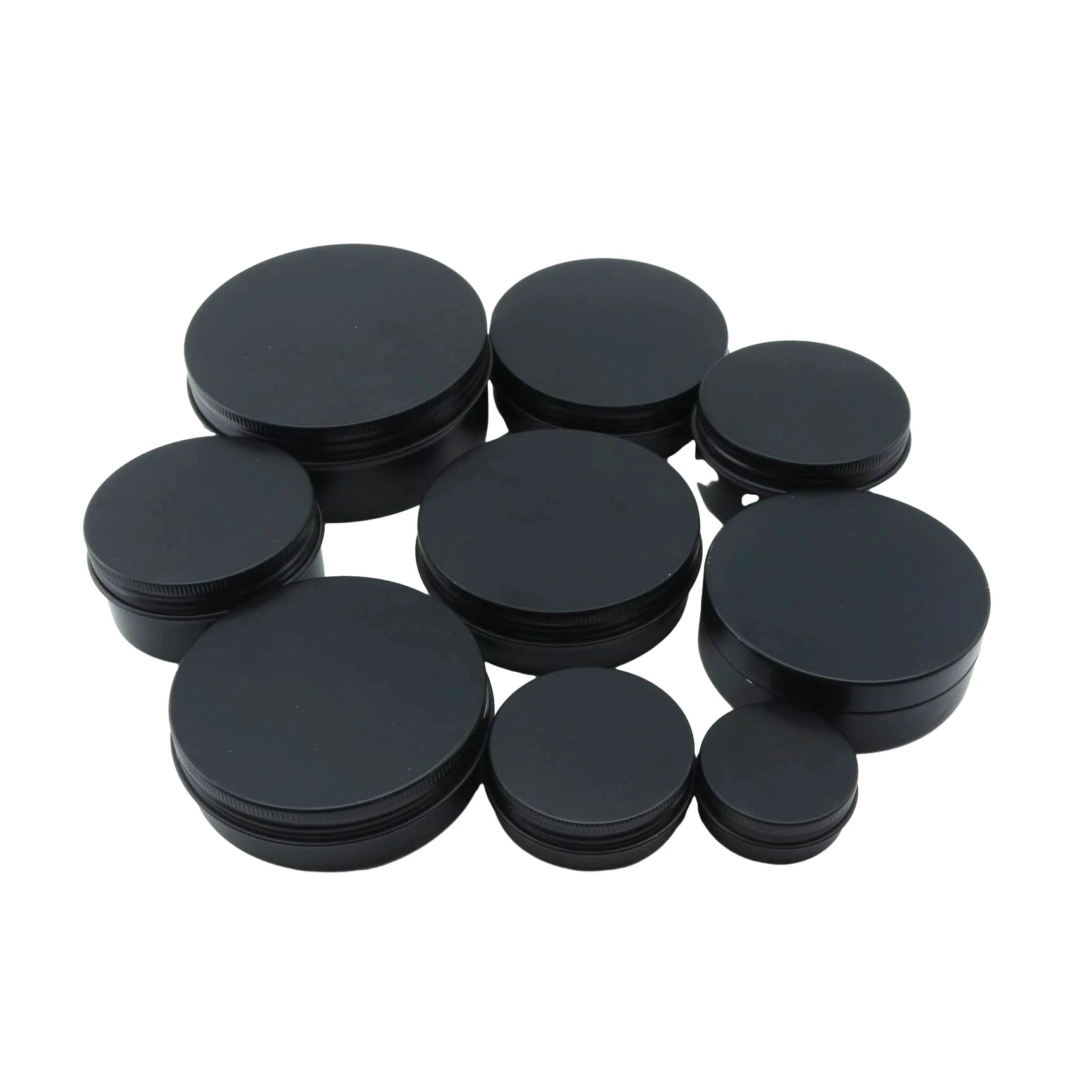 30g 30ml 1oz Matte Black Metal Aluminum Cream Tin Jar Food Grade for Cosmetic Use-for Skin Care Face Cream Lip Balm Hair Wax