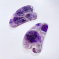 Huiying V Shape Natural Jade Guasha Scrapping Jade Amethyst Gem Gua Sha Massager Tools