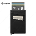 Europe Warehouse Front Pocket Mini Wallets Aluminum Business Card Case Pop up Wallet Credit Card Holder