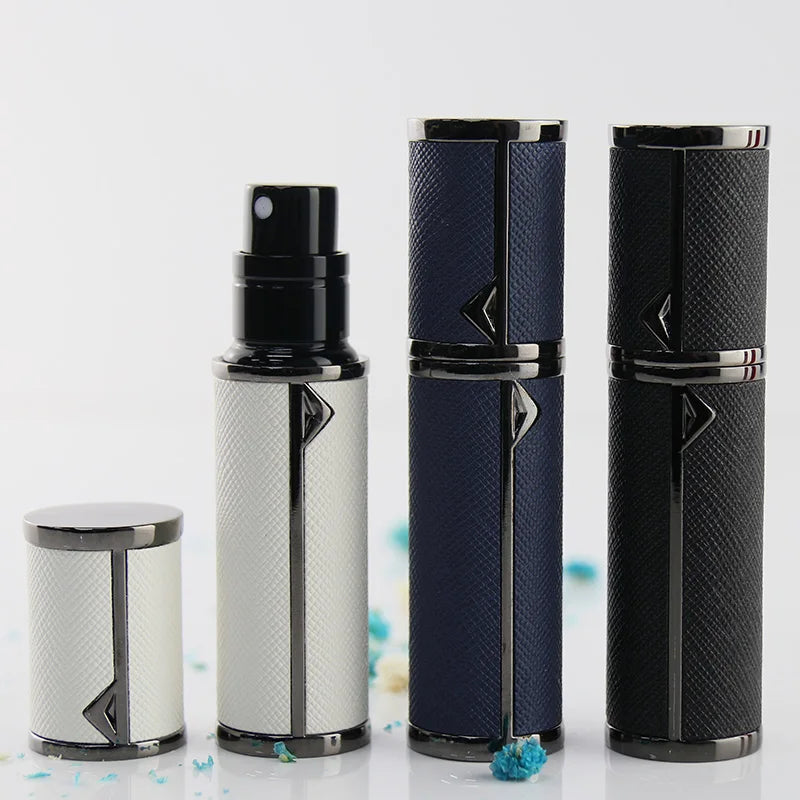 5ml Black Metal PU Bottom Filling Atomizer Leather Refillable Perfume Bottles Mini Perfume Atomizer Bottle Empty Mini Atomiser MegaBDM