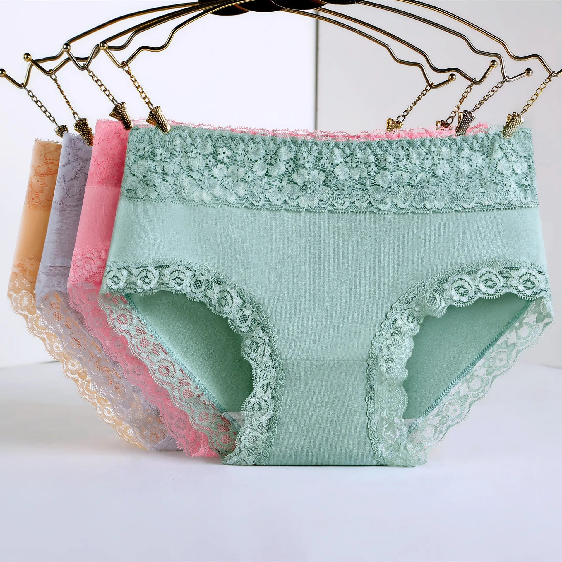 Customized Girls Underwear Young Girls Lace Breathable Mid Waist Cotton Lace Black Panty Pictures of Lace Panties Bulk