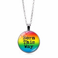 2025 Fashion Personality Cabochon Time Stone Pendant Rainbow Necklace Pride Necklace