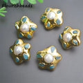 Jewelry Findigns18K Gold Plated Metal Copper Freeform Star Shape Stone Natural Freshwater Pearl Loose Beads