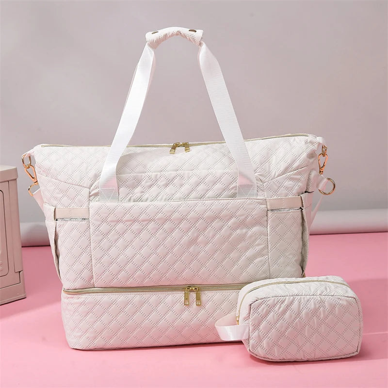 Wholesale Large Capacity Quilted Waterproof Travel Luggage Bag Multi-Function Outdoor Fashionable Zipper Independent Shoe MegaBDM