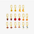 FUAMAY Aretes 925 Silver Hoop Earring Fashion Enamel Jewelry Pendants Charms Fruit Shape Enamel Earrings