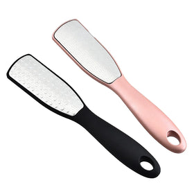 1Pcs Stainless Steel Double Sided Long Handle Professional Foot File Callus Remover Rasp Scrubber Dead Skin Heel Wet/Dry Durable