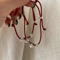 New Arrival 925 Sterling Silver Beaded Bracelet Woven Cord Adjustable Bracelet Handmade Drawstring Bracelet