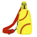 RTS 50 Pcs Free Shipping Baseball Sling Black PU Softball Wallet Woman Shoulder Zipper Messenger Lined Football Tote Crossbody