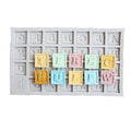 Button Alphanumeric Happy Birthday Silicone Mold Fondant & Chocolate Epoxy Mold in Rectangle Shape