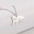 Myshape  Fashion Cat Pendant Necklace for Women Girls Gold Color Chain on the Neck Kitten Animal Stainless Steel Jewelry Gift
