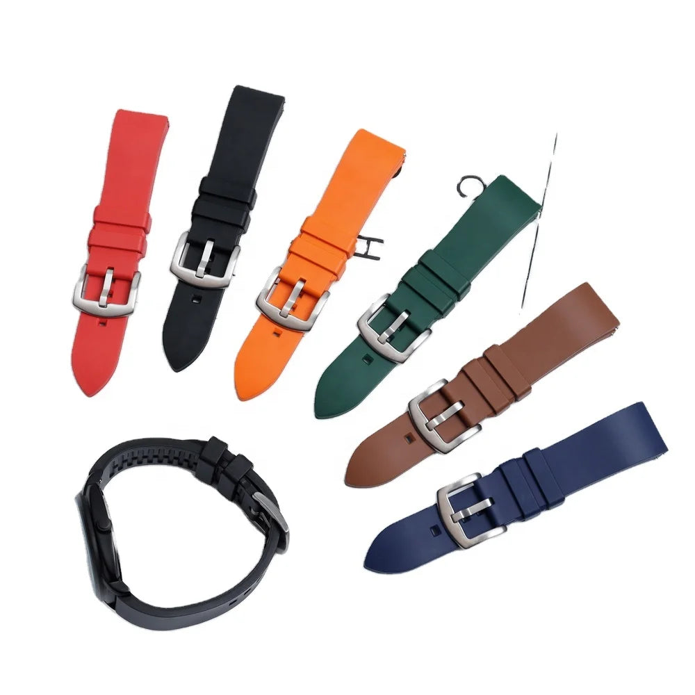 FKM Watch Bands 2 Piece of Fluorine Rubber Watch Straps for Watch Accessories