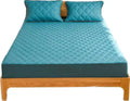 Waterproof Removable Quilted Bed Mat Fitted Sheet Machine Washable Modern Design Home Use
