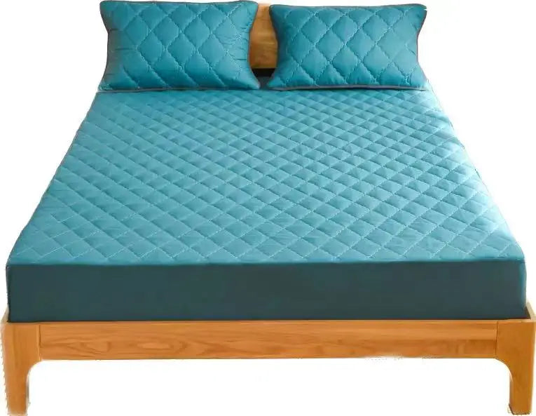 Waterproof Removable Quilted Bed Mat Fitted Sheet Machine Washable Modern Design Home Use