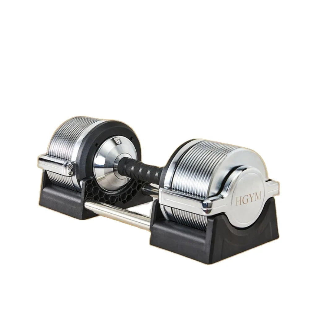 Cast Iron Adjustable Dumbbell for Men and Women Black Dumbbell for Home Gym Workout Fitness Fast Adjust by Turning Handle