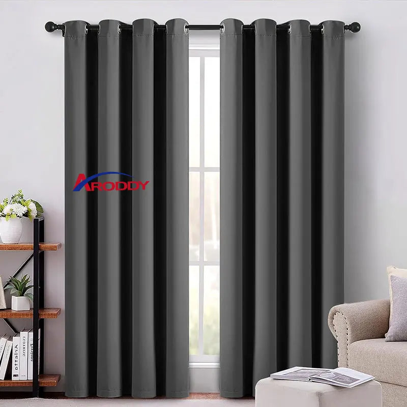 ARODDY W52"*H96" Colorful Solid Thermal Insulated Grommet Blackout Curtains Drapes for Bedroom & Living Room