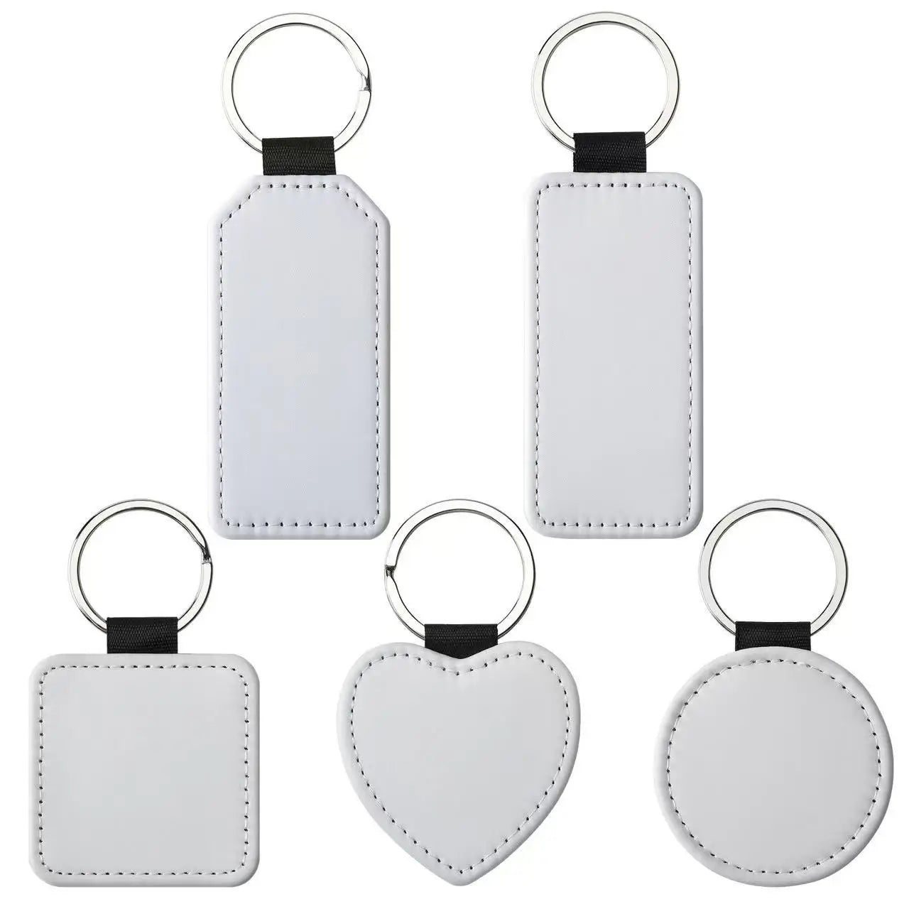 PU Leather Sublimation Keychains Photo Frames for Bag Key Christmas Birthday New Year Use