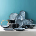 Good Quality Nordic Western Style Fashional Grey Bowl Rice Plate Dish Cup Marble Gray Ceramic Tableware Set Porcelain Dishes
