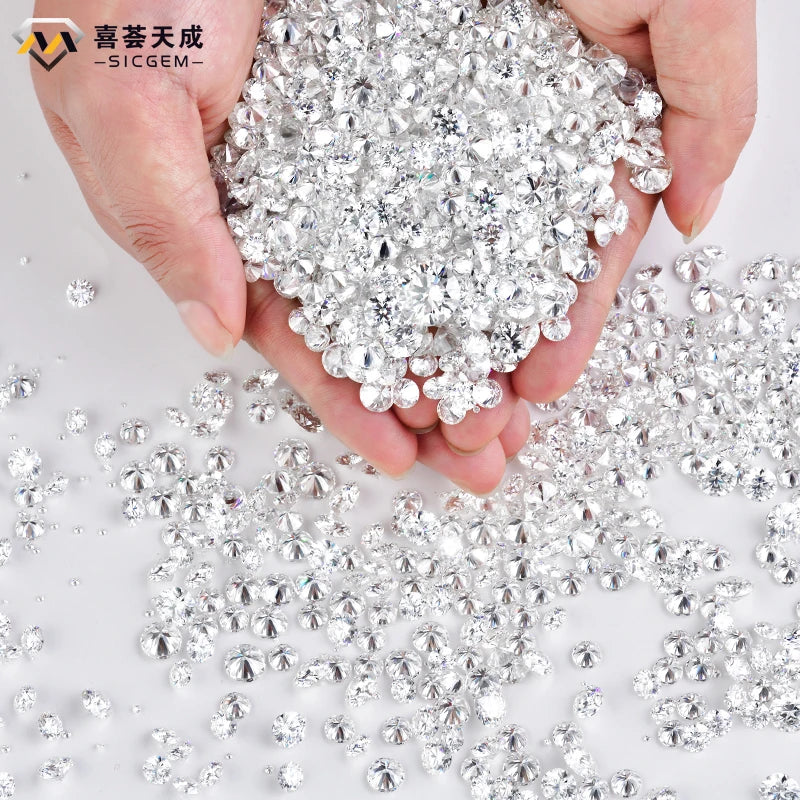 Wholesale D Color Gemstones 0.7 to 2.9 mm Round Small Synthetic Loose Moissanite From Manufacturer for Jewelry Making