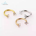 Hot Selling Stainless Steel Body Jewelry Zircon Inner Tooth Nose Ring with Diamond Hollow Nose Stud Piercing Jewelry