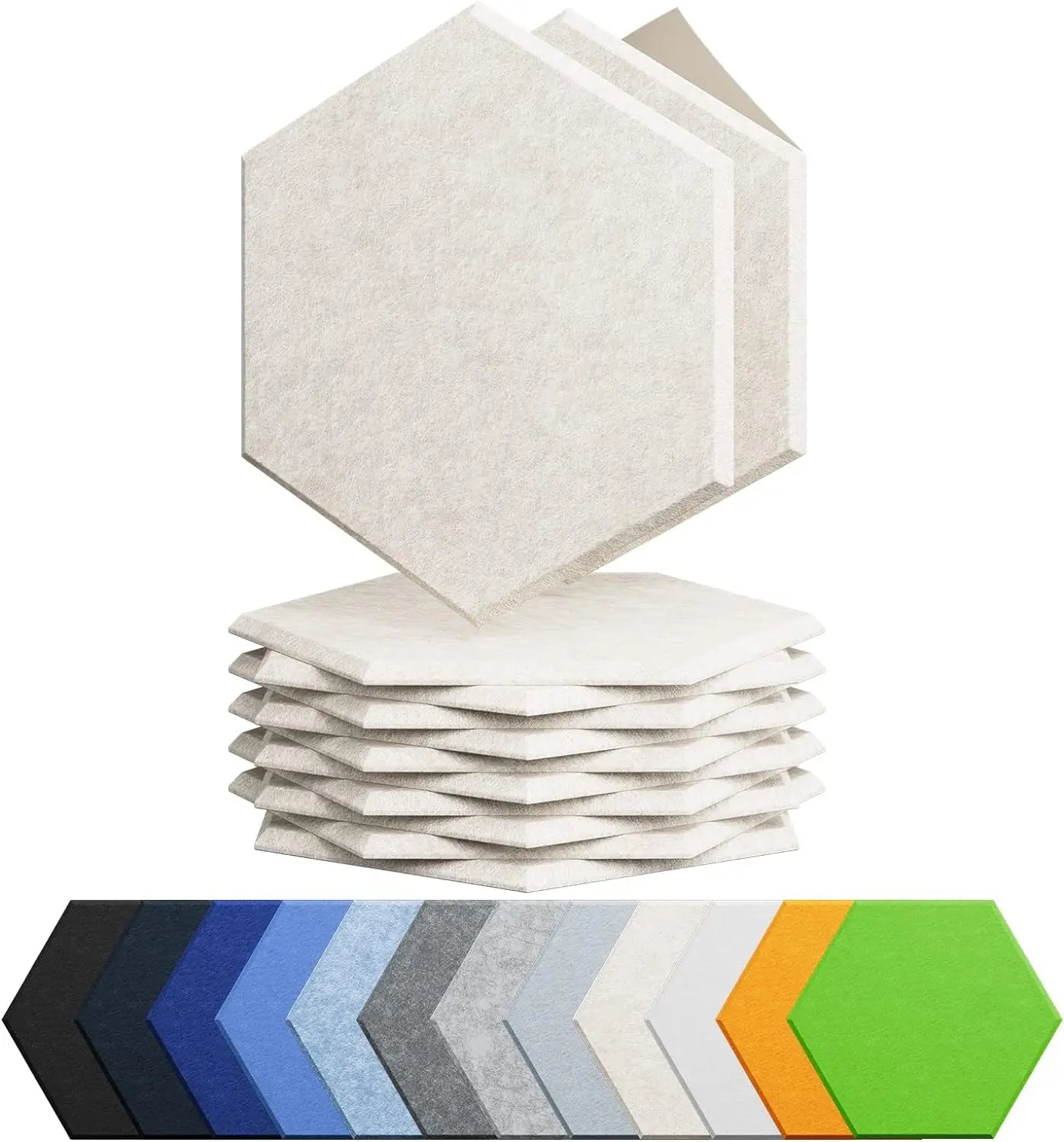 Beige Hexagon Self Adhesive Sound Proof Foam High Density Wall Home Office Reccording Room Studio Acoustic Panels