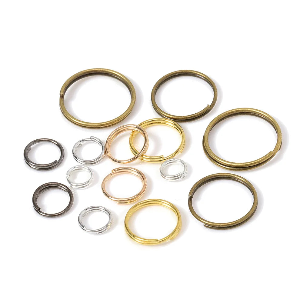 20g/bag 4/ 5/6/7/8/10/12/14mm Open Jump Rings Double Loops Gold Color Split Rings Connectors for Jewelry Making Supplies DiY