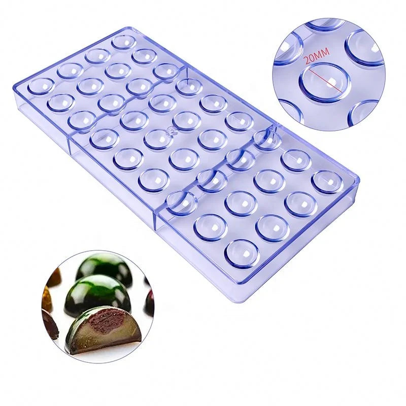 Hemispherical Shape 36 Cavity Fondant Cake Candy Moulds 3D Clear Plastic Chocolate Mold for Baking Tools