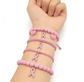 LC20260101 Wholesale Women Girl Lucky Pink Macrame Rope String Woven Cord Breast Cancer Awareness Bracelets
