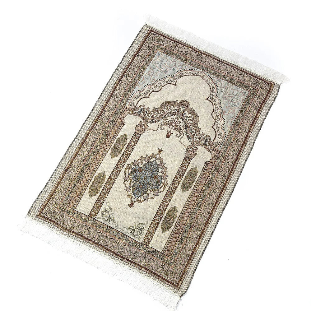 OEM Chenille Yarn Knitted Muslim Prayer Blanket Islamic Worship Blanket Made of Polyester Dropshipping Spot Wholesale Available