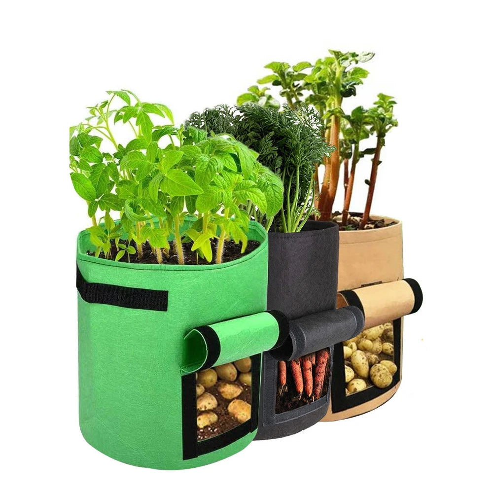 10 Gallon Potato Grow Bags with Handles  Heavy Duty Fabric Planting Containers for Vegetables Potatoes