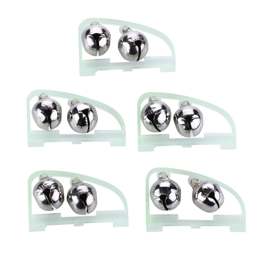 Fishing Bite Indicator Fishing Rod Alarm Bells Night Light Clamp Tip Clip Bells Twin Bells Sea Fishing Accessories Tackle Tools